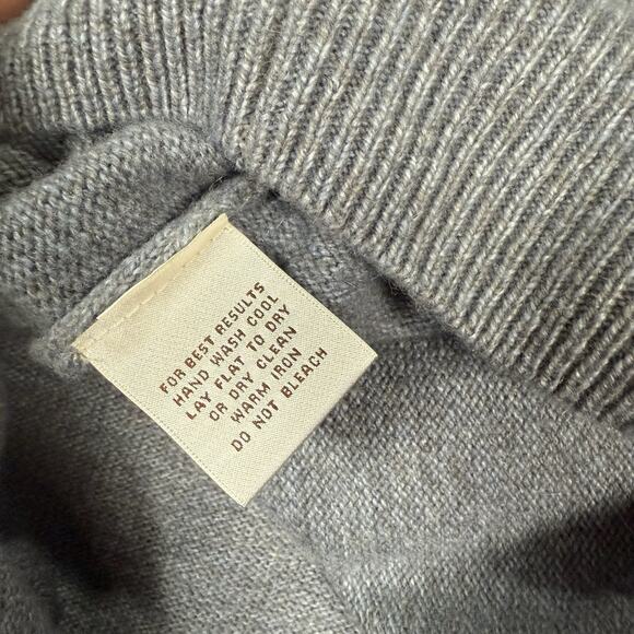 Peter Millar Wool Sweater Men's Size L Blue Cashmere Quarter Zip Pullover Italy - Picture 7 of 7